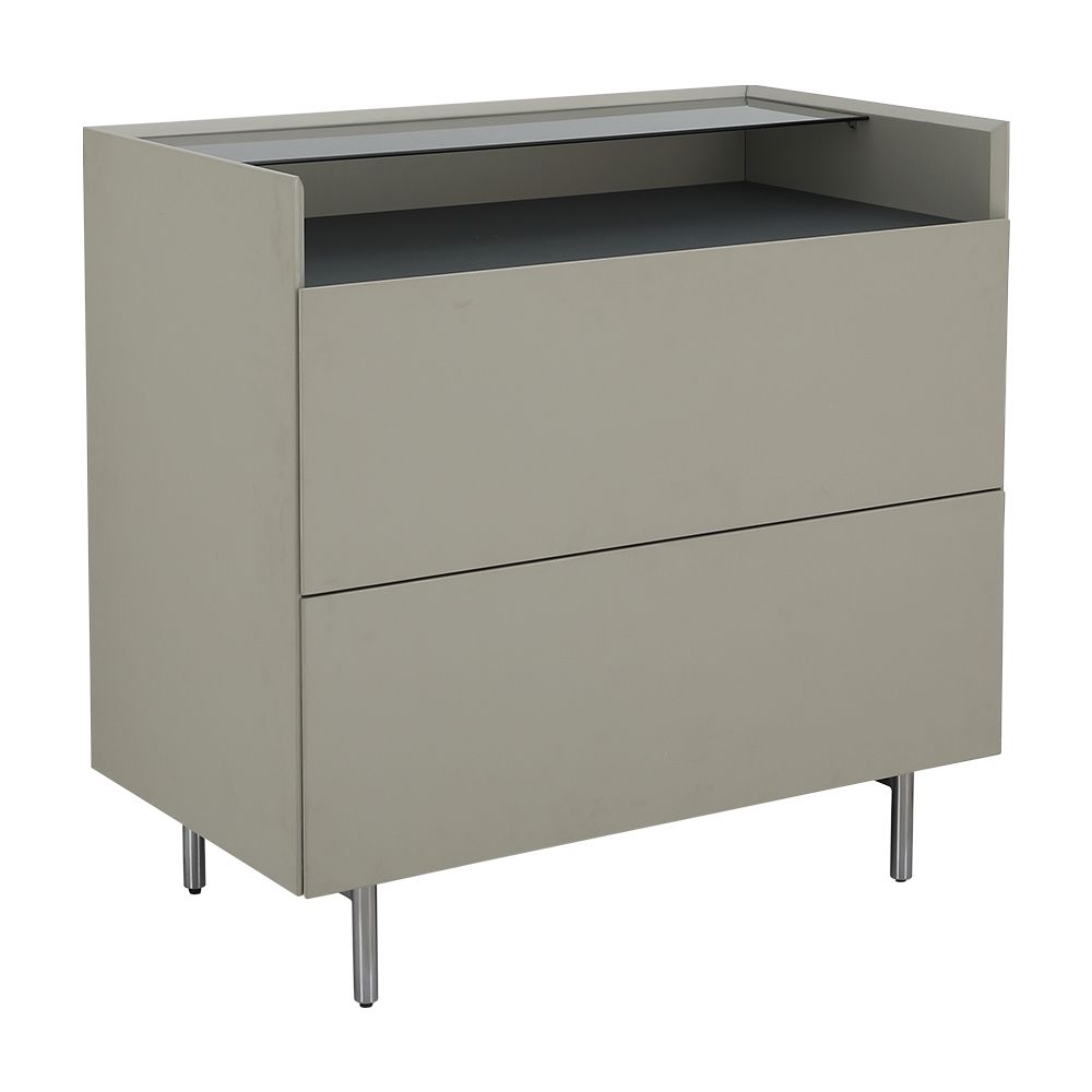 ตู้ 2 ลิ้นชัก รุ่นสตาร์ไลท์ ขนาด 90 ซม.  - สีโทปอ่อน/ดำ