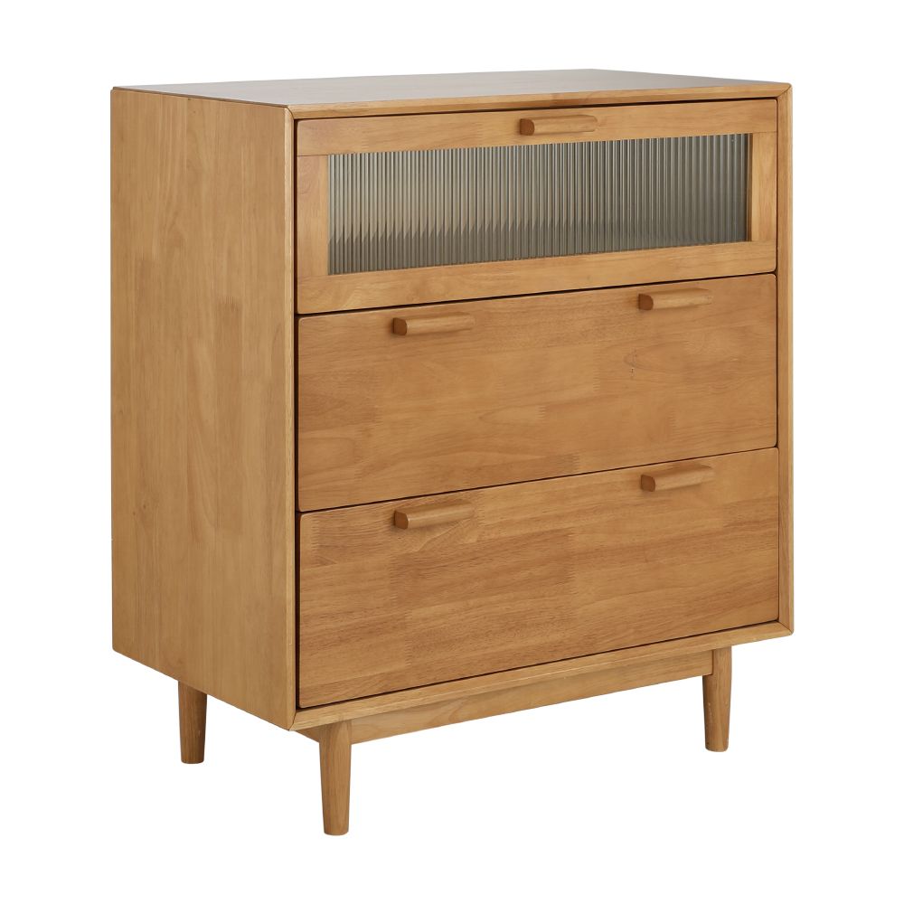 ตู้ 3 ลิ้นชัก รุ่นวาซาบิ - สีธรรมชาติ