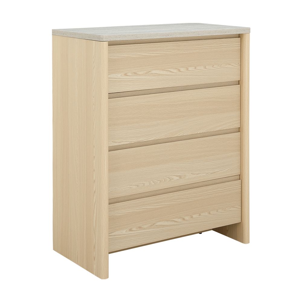 ตู้ 4 ลิ้นชัก รุ่นทราวินด์ ขนาด 83 ซม. - สีธรรมชาติ/เกรย์ ทราเวอร์ทีน