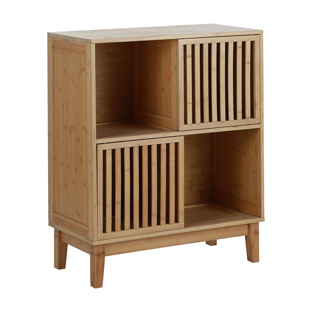 ตู้บานสไลด์ 2 ชั้น รุ่นชิซึโอะ - สีธรรมชาติ