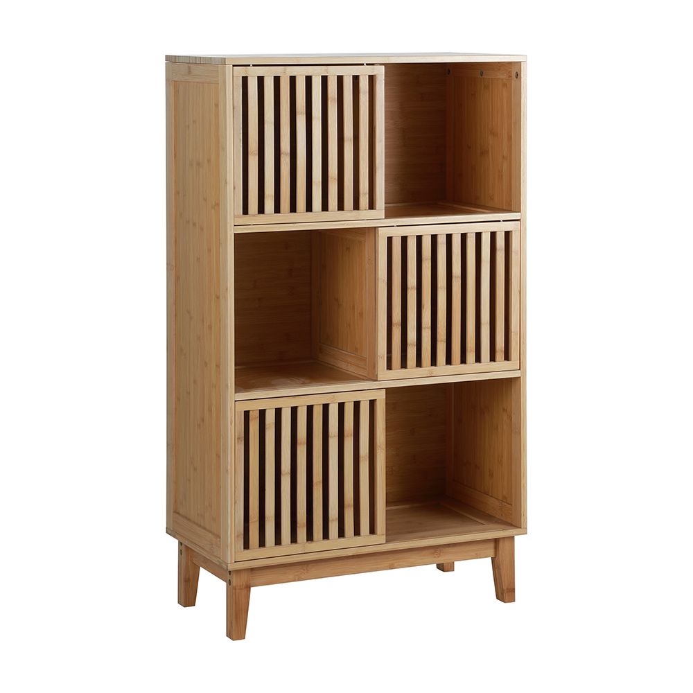 ตู้บานสไลด์ 3 ชั้น รุ่นชิซึโอะ - สีธรรมชาติ