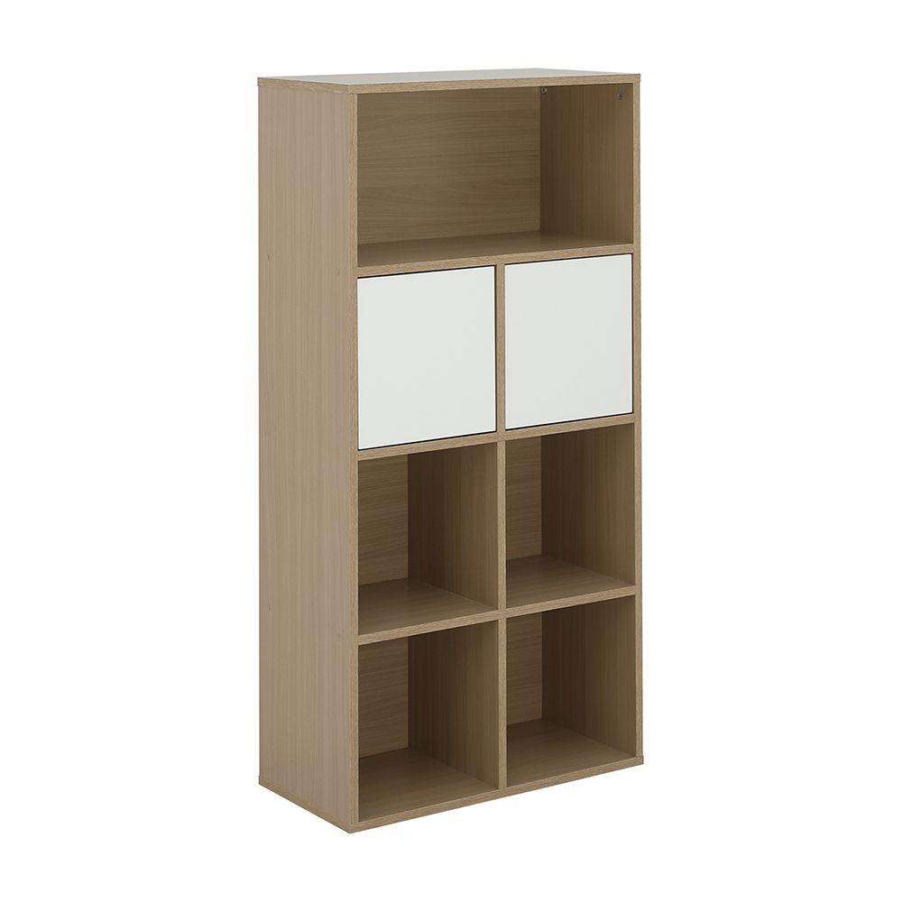 Furinbox ชั้นวางของอเนกประสงค์ 2 บาน รุ่นมินิโอ - สีธรรมชาติ/ขาว