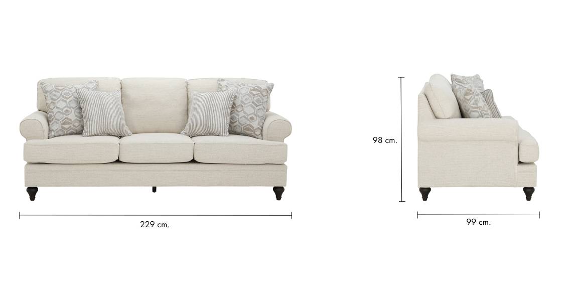 CASTLETON Fabric 3 Seat Sofa
